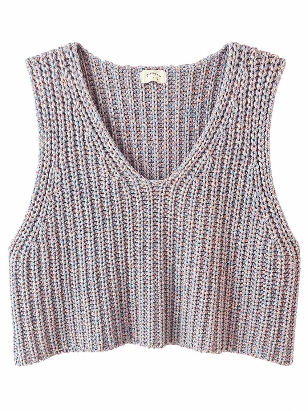 Bohme Chunky Knit Cropped V Neck Sweater Vest